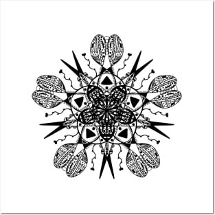 Trendy stylish black print mandala for a light background. Hand drawn illustration. Digital drawing with an ornament and high-quality detailing. Posters and Art